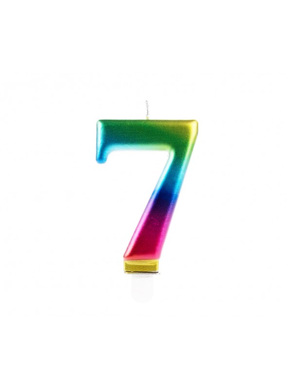Vela de Aniversário Wave Colorida Número 7 – 1 unidade