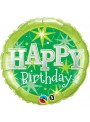 Balão Metalizado Aniversário Verde Qualatex – 1 unidade