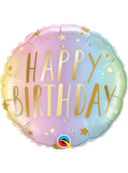 Balão Metalizado Aniversário Candy Colors Pastel Qualatex – 1 unidade