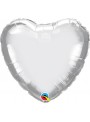 Balão Metalizado Chrome Coração Prata Qualatex – 1 unidade