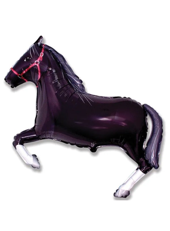 Balão Metalizado Animal Cavalo Preto 31 Polegadas 81cm