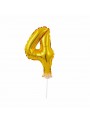 Balão Metalizado Topo de Bolo Número 4 Dourado – 1 unidade