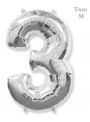 Balões Metalizados Prata Números Tamanho M