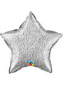 Balão Metalizado Estrela Glitter Prata Qualatex – 1 unidade