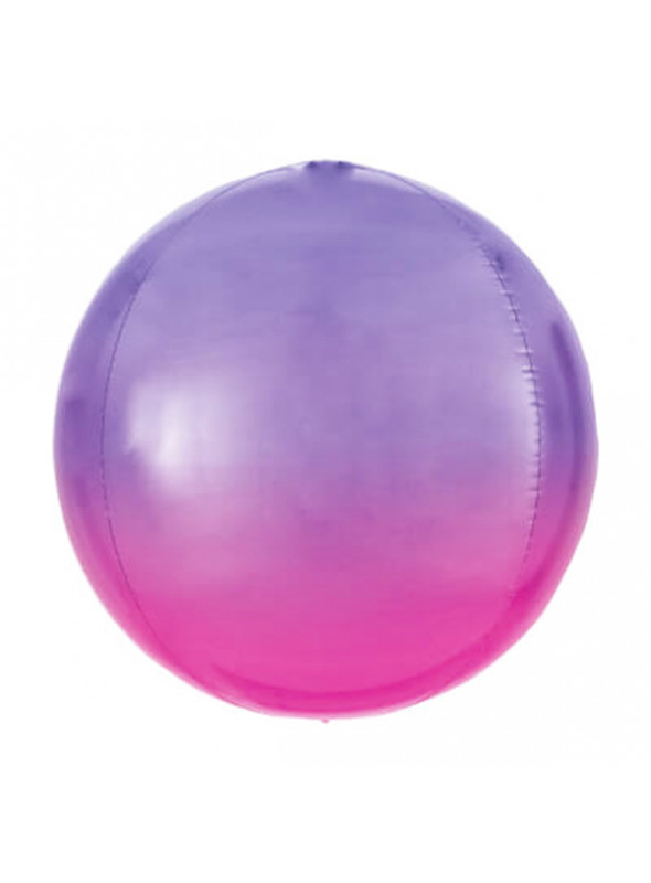 Balão Bolha Metalizado Degrade Roxo – 1 unidade