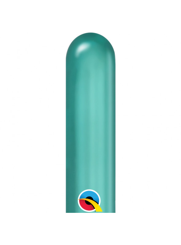Balões de Látex 260 Verde Chrome Qualatex – 10 unidades