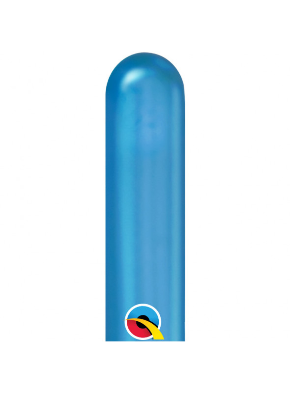 Balões de Látex 260 Azul Chrome Qualatex – 10 unidades