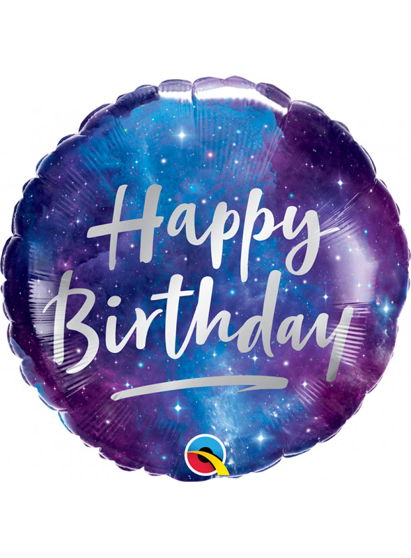 Balão Metalizado Feliz Aniversário Galáxia – 1 unidade