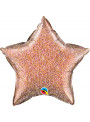 Balão Metalizado Estrela Rose Glitter Qualatex – 1 unidade