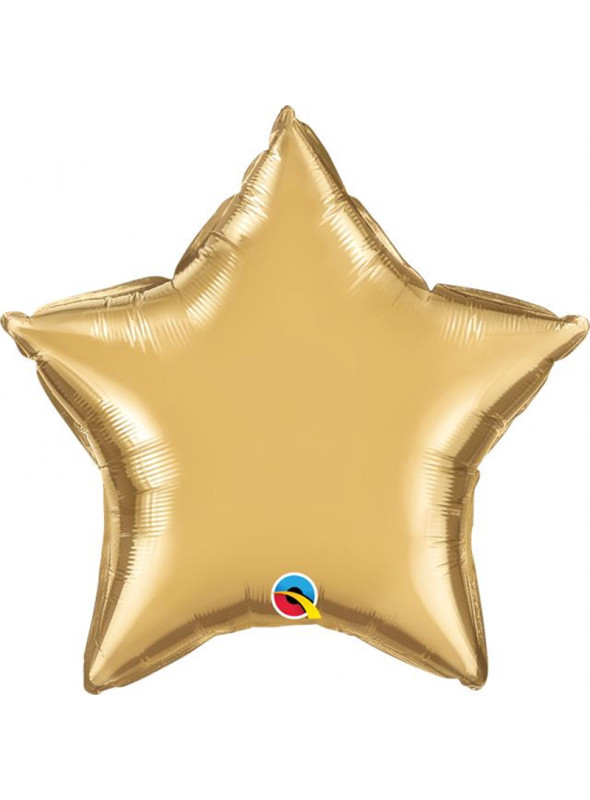 Balão Metalizado Chrome Estrela Dourado Qualatex – 1 unidade