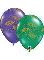 Balões de Látex Sortidos Decorados com Máscaras de Carnaval