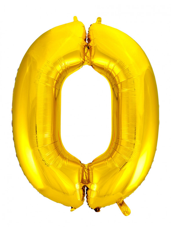 Balão Metalizado Número 0 Dourado 28 Polegadas
