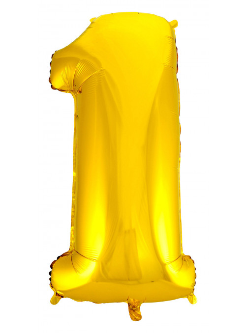 Balão Metalizado Número 1 Dourado 28 Polegadas