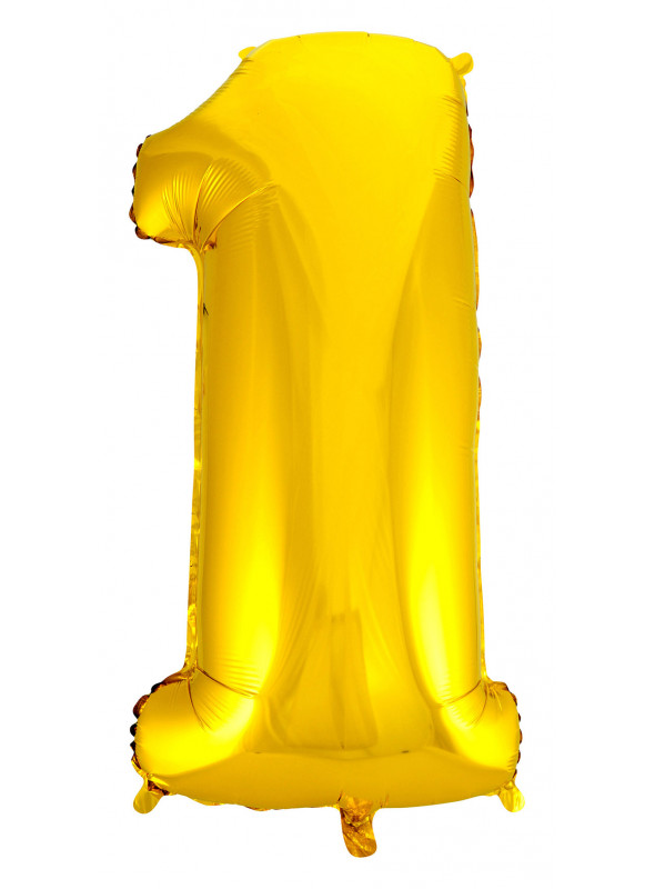 Balão Metalizado Número 1 Dourado 28 Polegadas