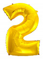 Balão Metalizado Número 2 Dourado 28 Polegadas