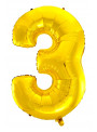 Balão Metalizado Número 3 Dourado 26 Polegadas 65cm Golden Festa