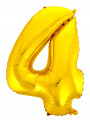 Balão Metalizado Número 4 Dourado 26 Polegadas 65cm Golden Festa