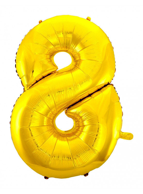 Balão Metalizado Número 8 Dourado 28 Polegadas