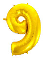 Balão Metalizado Número 9 Dourado 28 Polegadas