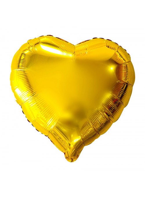Balão Metalizado Coração Dourado 20 Polegadas