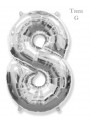 Balões Metalizados Prata Números Tamanho G
