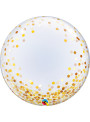 Balão Bubble Transparente Confetes Dourados