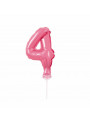 Balão Metalizado Topo de Bolo Número 4 Rosa - 1 unidade