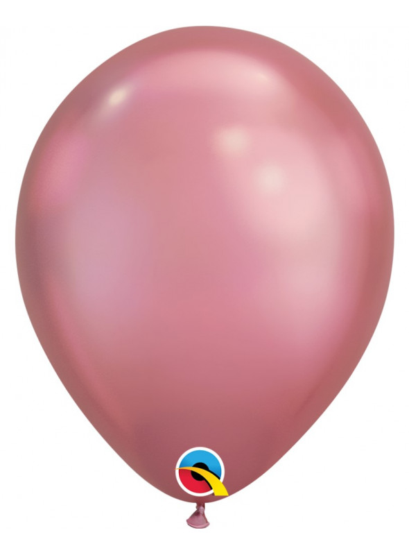 Bexiga Balão Chrome Rosa 11 Polegadas 28cm Qualatex 25 unidades