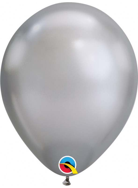 Bexiga Balão Chrome Prata 11 Polegadas 28cm Qualatex 25 unidades