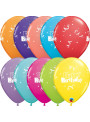 Bexiga Balão Aniversário Serpentinas 11 Polegadas 28cm Qualatex 6 unidades
