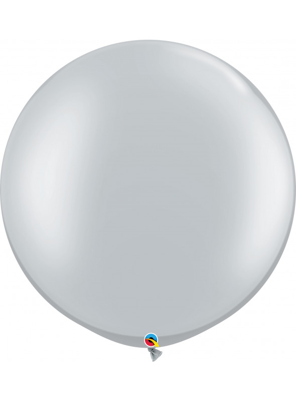 Balão de Látex Bexigão Prata 30 Polegadas 76cm Qualatex – 1 unidade