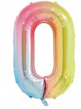 Balão Metalizado Número 0 Colorido Degradê 40 Polegadas 101cm