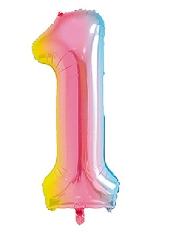 Balão Metalizado Número 0 Colorido Degradê 40 Polegadas 101cm