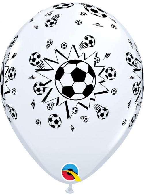 Balão de Látex Bolas de Futebol 11 Polegadas 28cm Qualatex - 6 unidades