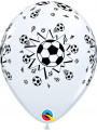 Balão de Látex Bolas de Futebol 11 Polegadas 28cm Qualatex - 6 unidades