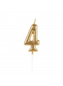 Vela de Aniversário Número 4 Glitter Dourado 4,5cm