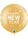 Balão de Látex Feliz Ano Novo Dourado 30 Polegadas 76cm Qualatex