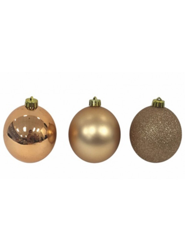 Kit 3 Bolas Natalinas Bronze 80mm Decoração de Natal