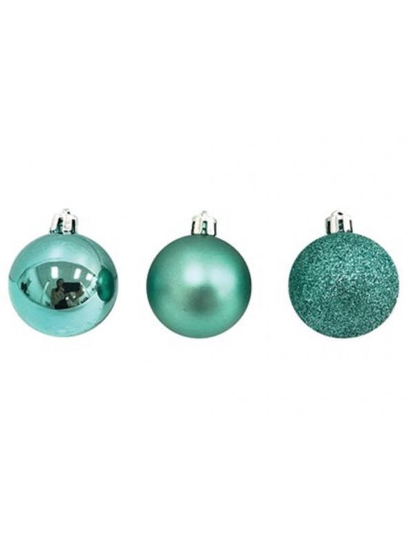 Kit 3 Bolas Natalinas Azul Claro 80mm Decoração de Natal