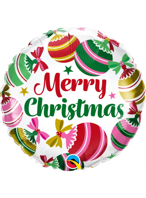 Balão Metalizado Feliz Natal Enfeites de Árvore  18 Polegadas 46cm Qualatex