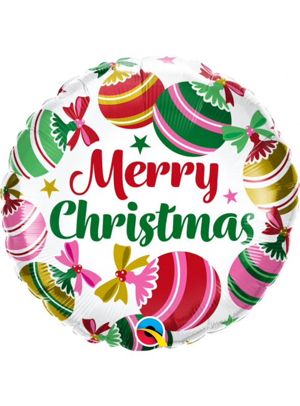Balão Metalizado Feliz Natal Enfeites de Árvore  18 Polegadas 46cm Qualatex
