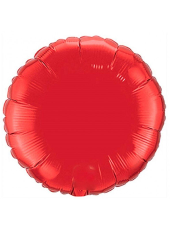 Balão Metalizado Redondo Vermelho 18 Polegadas 45cm Cromus Balloons