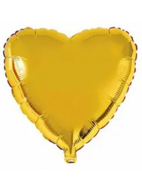 Balão Metalizado Coração Dourado 18 Polegadas 45cm Cromus Balloons