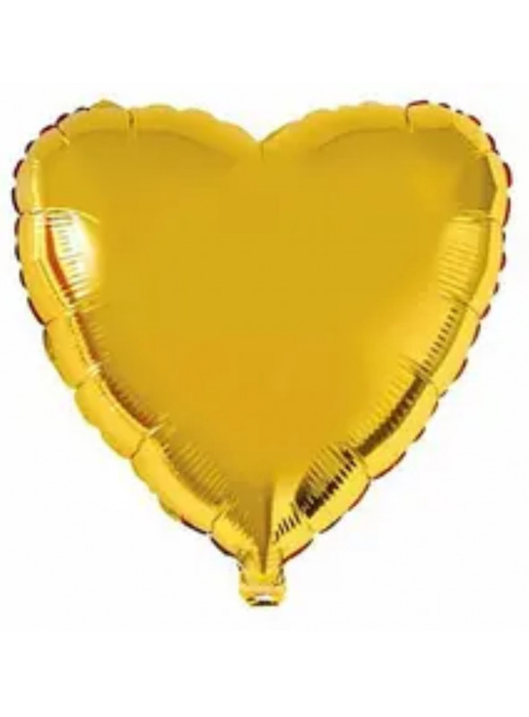Balão Metalizado Coração Dourado 18 Polegadas 45cm Cromus Balloons