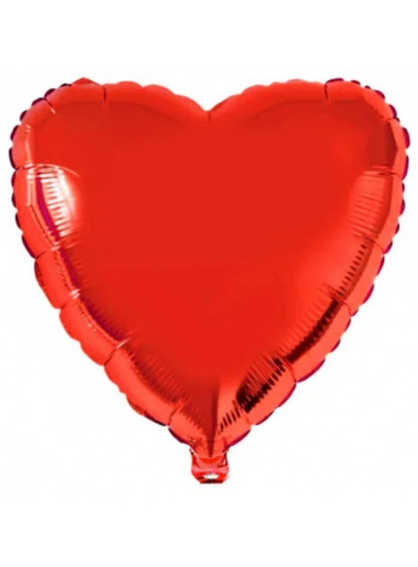 Balão Metalizado Coração Vermelha 18 Polegadas 45cm Cromus Balloons
