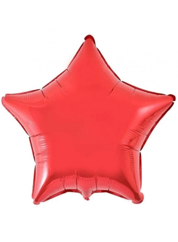 Balão Metalizado Estrela Vermelha 24 Polegadas 60cm Cromus Balloons