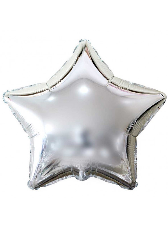 Balão Metalizado Estrela Prata 24 Polegadas 60cm Cromus Balloons