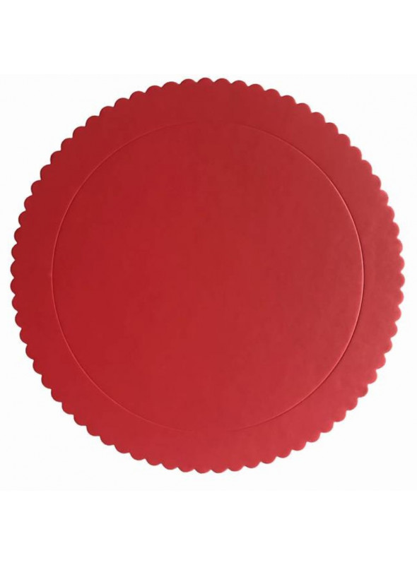 Cake Board Base para Bolo Vermelho 24cm Silver Chef