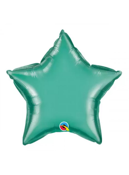 Balão Metalizado Chrome Estrela Verde Qualatex – 1 unidade