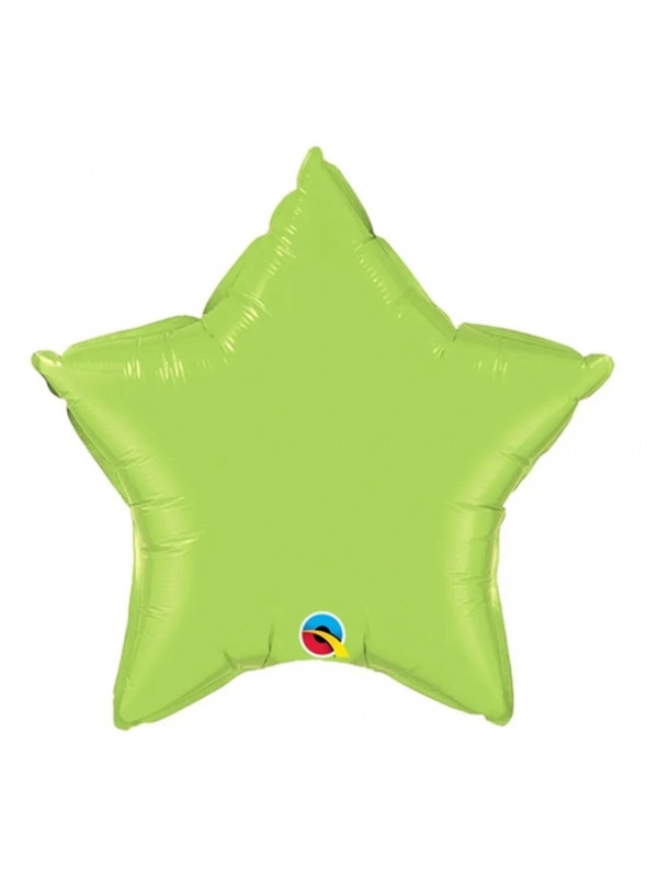 Balão Metalizado Estrela Verde Limão Qualatex – 1 unidade